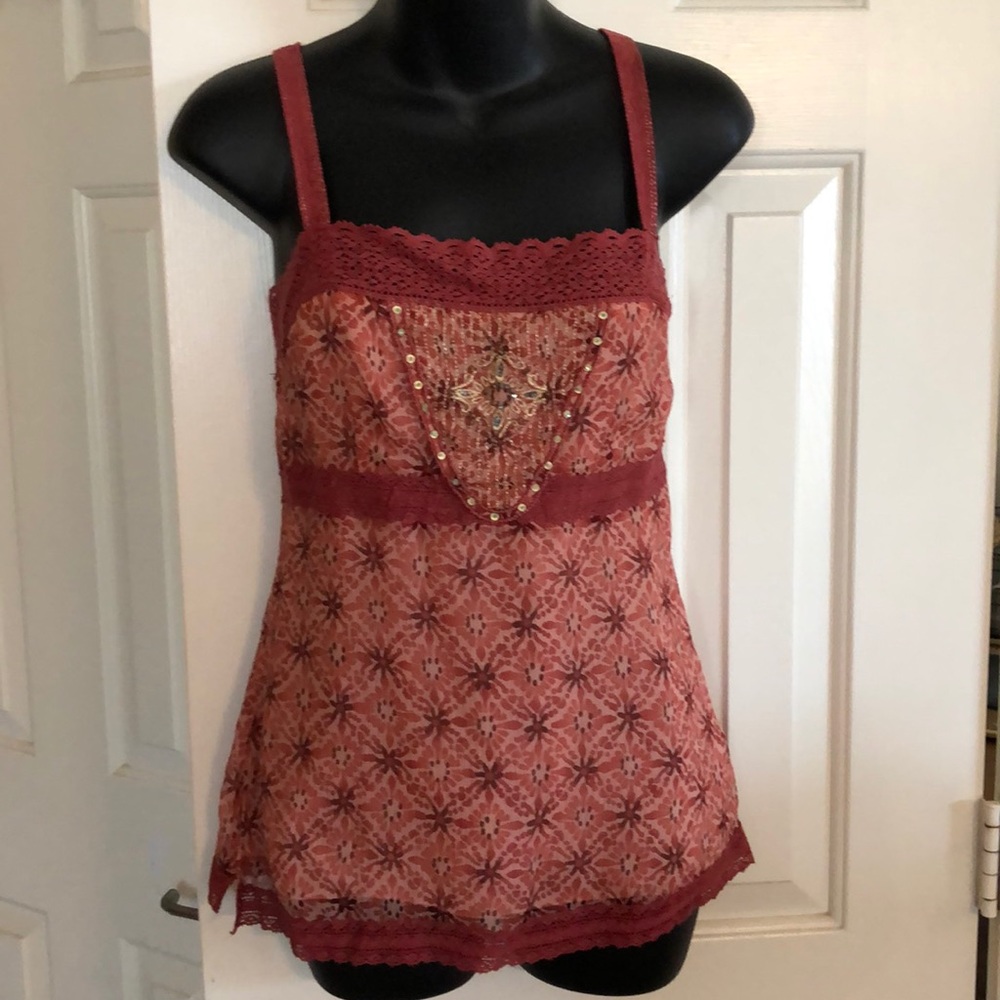 Silk Boho Top Sz 8